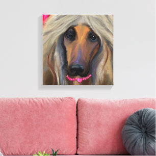 Impressão Em Tela Cão Afegão 