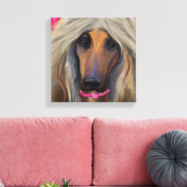Impressão Em Tela Cão Afegão  (Insitu(Sala de estar))