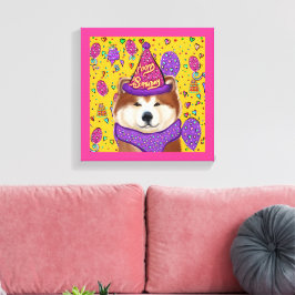 IMPRESSÃO EM TELA CÃO AKITA