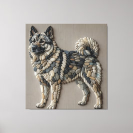 Impressão Em Tela Cão Alce Nórdico Pedra Seixos Natural Mosaico Pare