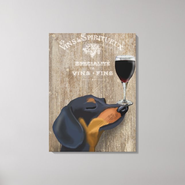 Impressão Em Tela Cão Au Vin Dachshund 2 (Frente)