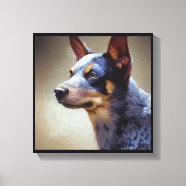 Impressão Em Tela Cão Blue Heeler  (Frente)