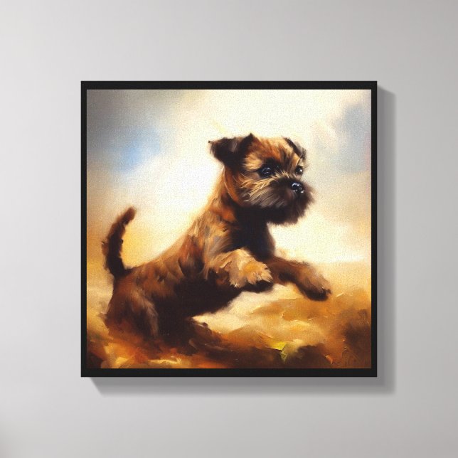 Impressão Em Tela Cão Border Terrier  (Frente)