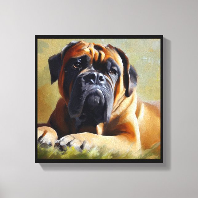 Impressão Em Tela Cão Bullmastiff (Frente)