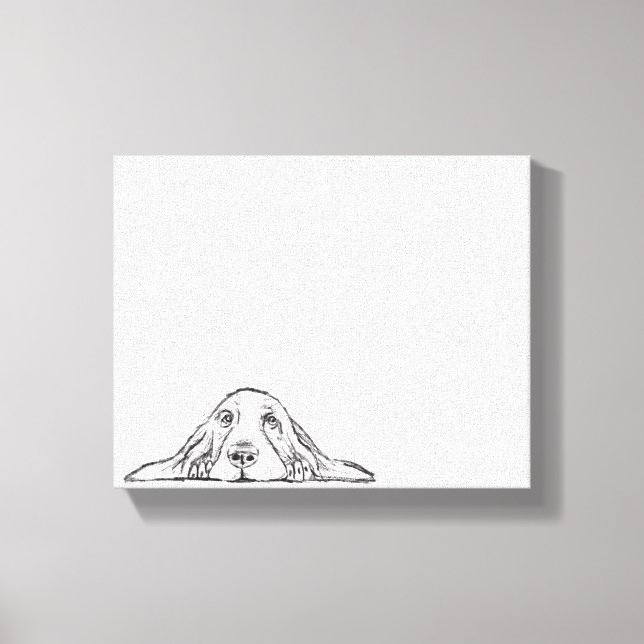 Impressão Em Tela cão-caçador preto branco-cachorrinho (Frente)