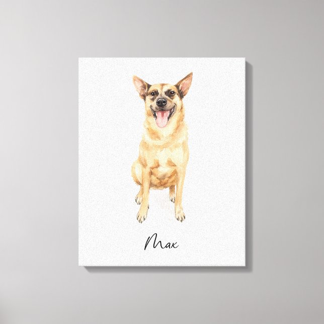 Impressão Em Tela Cão Cheerful Chamado Max (Frente)