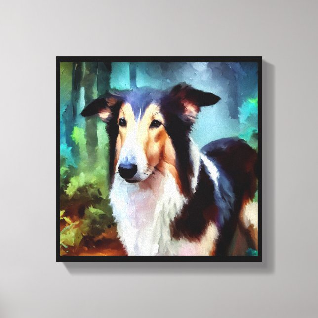 Impressão Em Tela Cão Collie Liso (Frente)