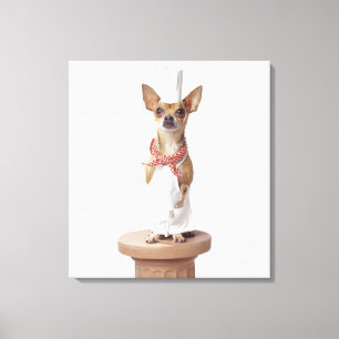Impressão Em Tela Cão da chihuahua que veste os brancos do