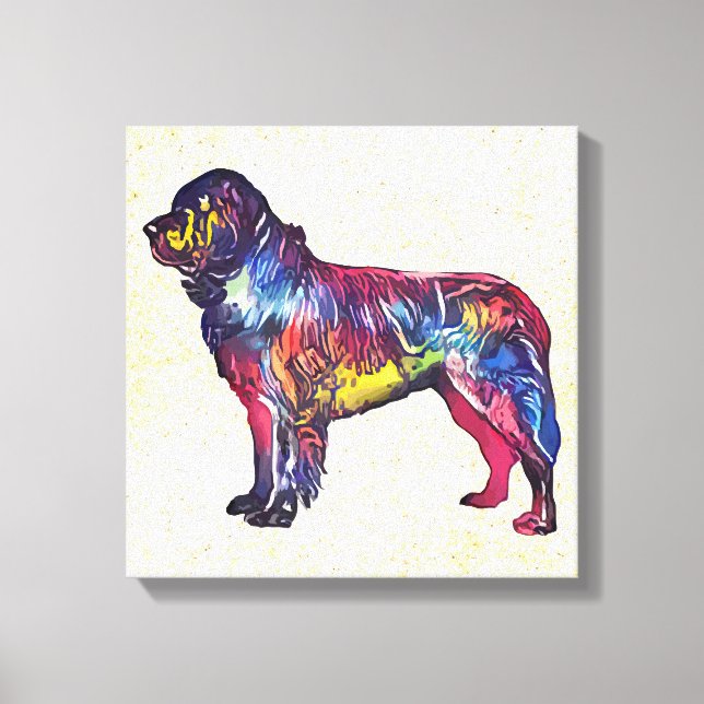 Impressão Em Tela Cão da Terra Nova (Frente)