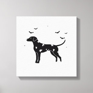 Impressão Em Tela Cão Dalmata � Silhueta Clássica da Lua de Hallowee