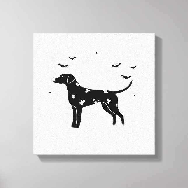 Impressão Em Tela Cão Dalmata � Silhueta Clássica da Lua de Hallowee (Frente)