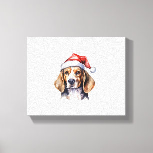 Impressão Em Tela Cão de Natal da Beagle