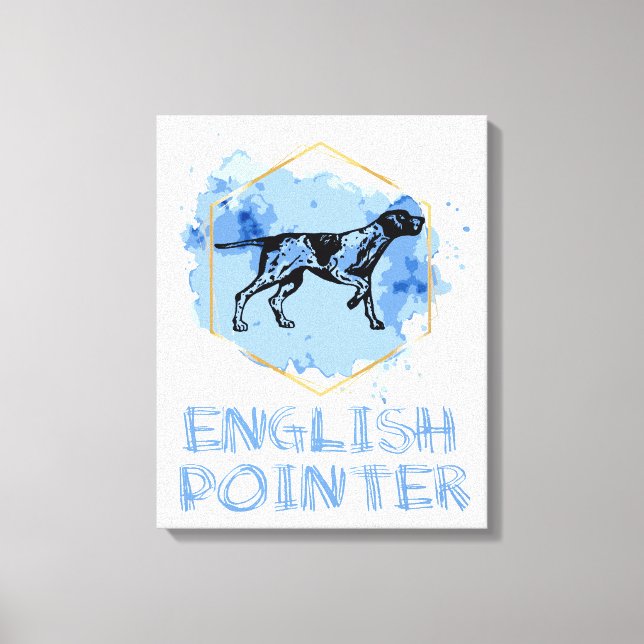 Impressão Em Tela Cão de Ponteiro Inglês (Frente)