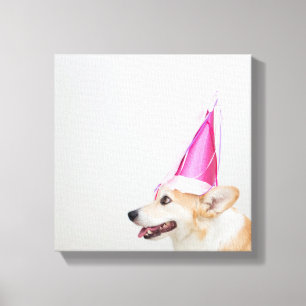 Impressão Em Tela Cão do Corgi de Galês do Pembroke do aniversári