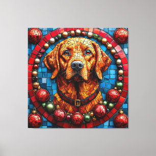 Impressão Em Tela Cão labrador de Natal