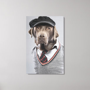 Impressão Em Tela Cão na camisola e no boné