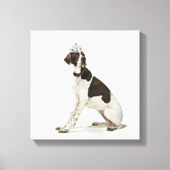 Impressão Em Tela Cão sentado com uma tiara na cabeça (Frente)