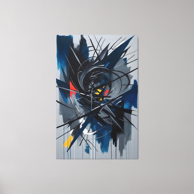 Impressão Em Tela Caos em Movimento (Frente)