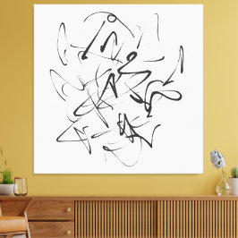 Impressão Em Tela Caos na Tinta – Abstração Expressiva de Linhas