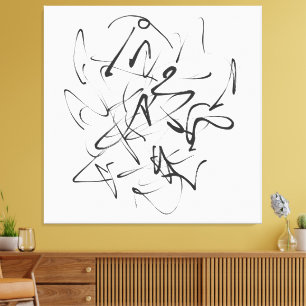 Impressão Em Tela Caos na Tinta – Abstração Expressiva de Linhas
