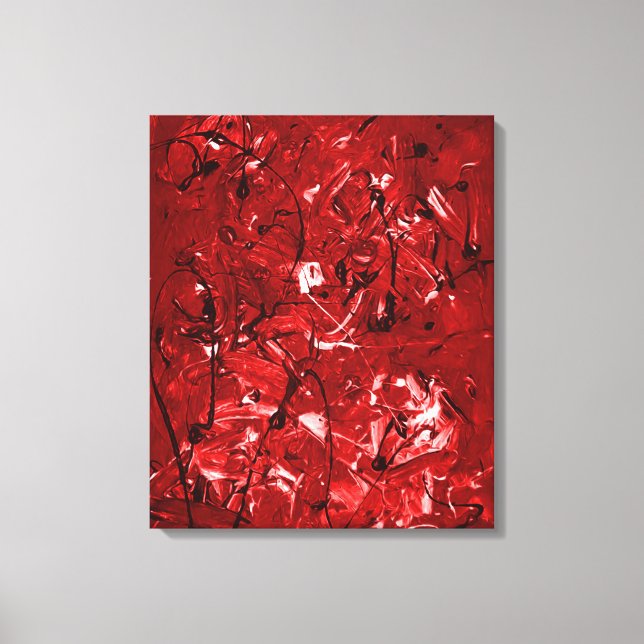 Impressão Em Tela Caos Vermelho (Frente)