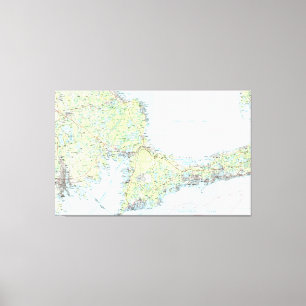 Impressão Em Tela Cape Cod Mapa (1986)