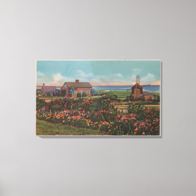 Impressão Em Tela Cape Cod, MassachusettsHomes pela Vista do Mar (Frente)