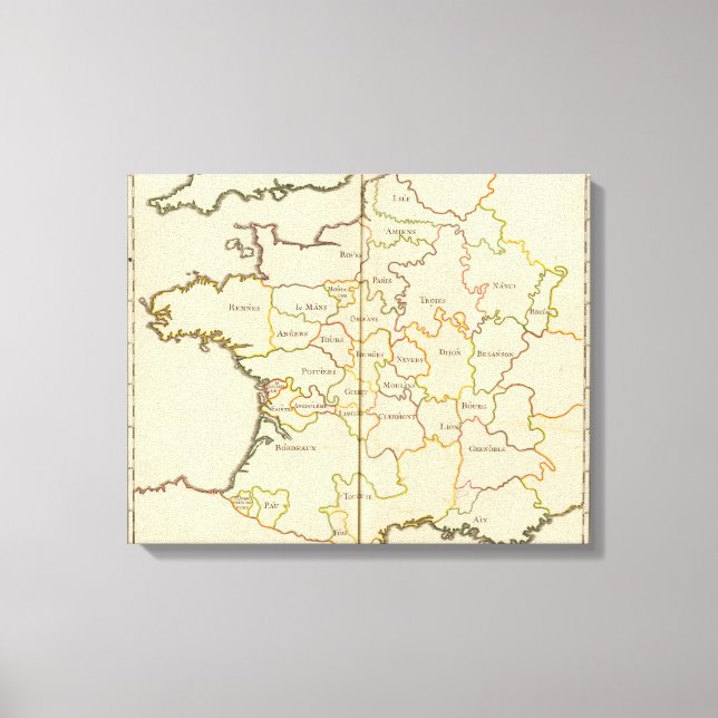 Impressão Em Tela Capitais da França (Frente)