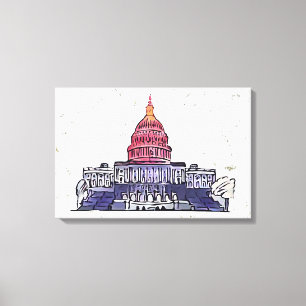 Impressão Em Tela Capitólio dos Estados Unidos