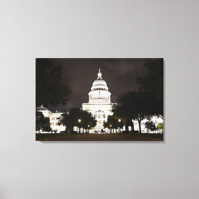 Impressão Em Tela Capitólio estadual de Austin, Texas à noite (Frente)