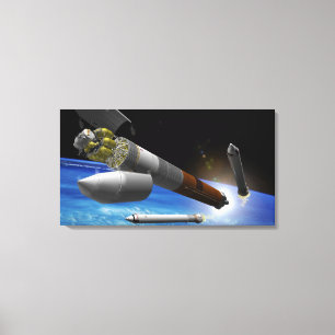 Impressão Em Tela Capitulação do artista de um foguete do