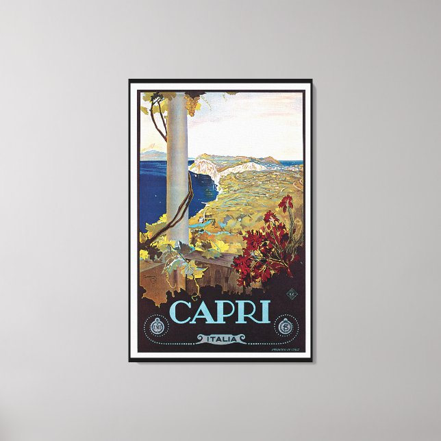 Impressão Em Tela Capri, Itália Viagens vintage Poster (Frente)
