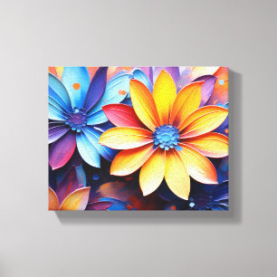 Impressão Em Tela Captivando Abstrato de Arte Floral de Fechamento