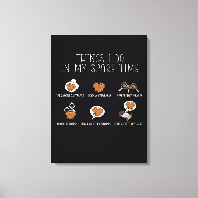 Impressão Em Tela Capybara Lover Art Kids Funny Capybara (Frente)