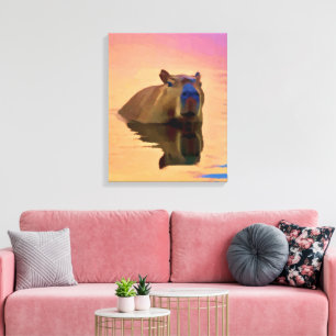 Impressão Em Tela Capybara Peaceful