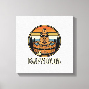 Impressão Em Tela Capydada Capivara Pai Retro Banheira de Hidromassa