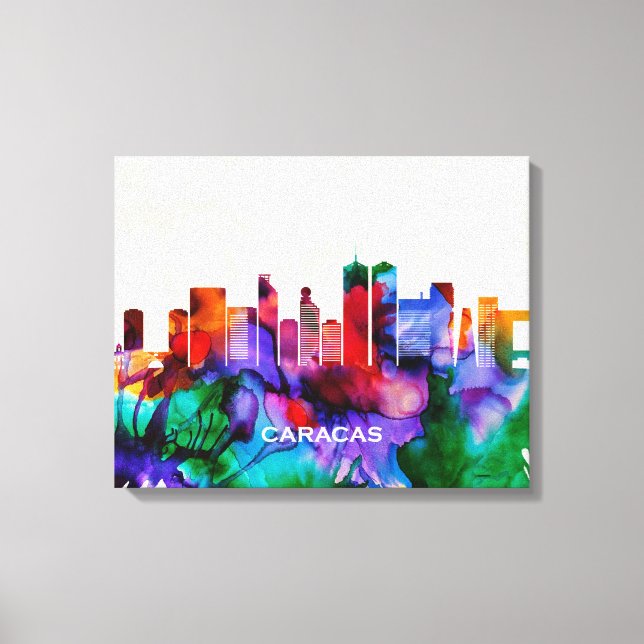 Impressão Em Tela Caracas Skyline (Frente)