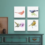 Impressão Em Tela Cardeal, Grackle, Hummingbird, Oriole<br><div class="desc">Esboços de aves para pássaros; um cardeal,  uma raquete,  um beija-flor e um oriole.</div>