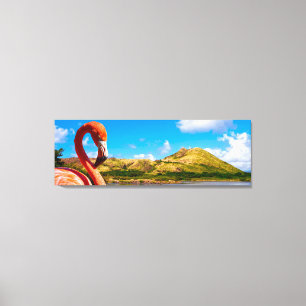 Impressão Em Tela Caribe flamingo nas Ruas, Triptych