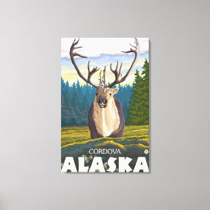 Impressão Em Tela Caribu no selvagem - Cordova, Alaska