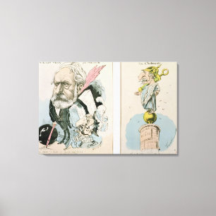 Impressão Em Tela Caricaturas de Victor Hugo e de Napoleon III