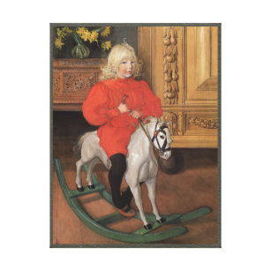 Impressão Em Tela Carl Larsson Boy no cavalo de balanço CC1061