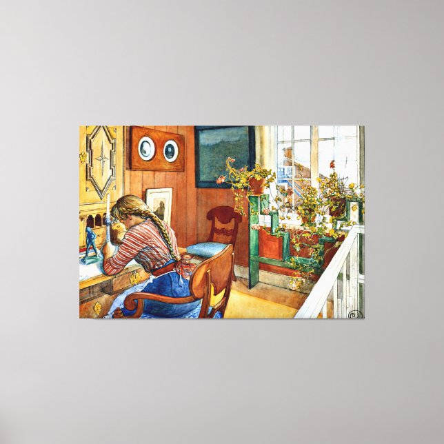 Impressão Em Tela Carl Larsson trabalho de arte, Correspondence (Frente)