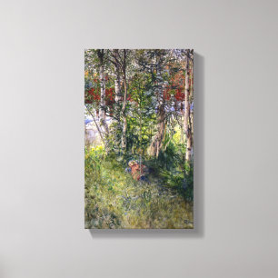 Impressão Em Tela Carl Larsson Vintage Nap no Verde