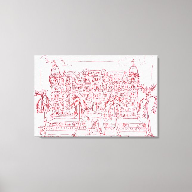 Impressão Em Tela Carlton Hotel, Cannes, França (Frente)