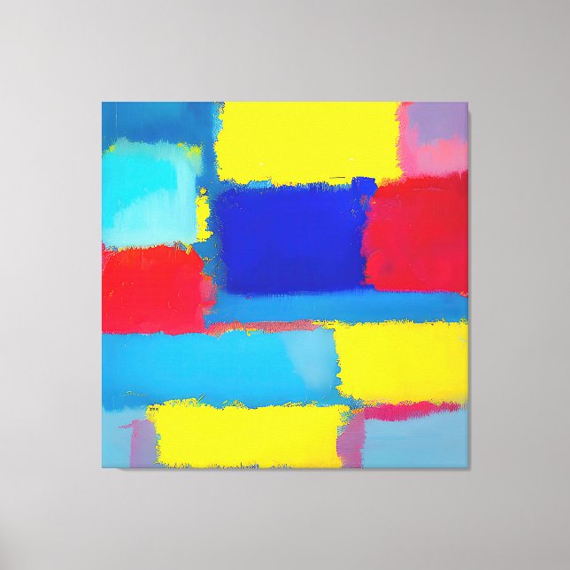 Impressão Em Tela "Carnaval de Cobalto" Abstrato Art (Frente)
