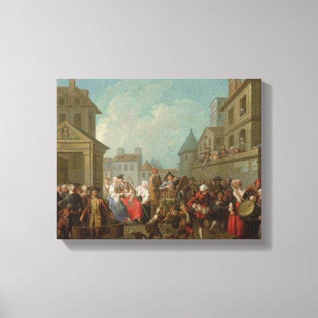 Impressão Em Tela Carnaval de rua em Paris, 1757 (Frente)