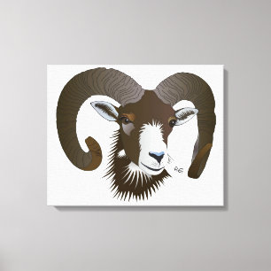 Impressão Em Tela Carneiro - Sternzeichen linho de cunha