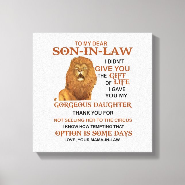 Impressão Em Tela Caro Filho-De-Direito, Eu Lhe Dei Minha Filha Garg (Frente)