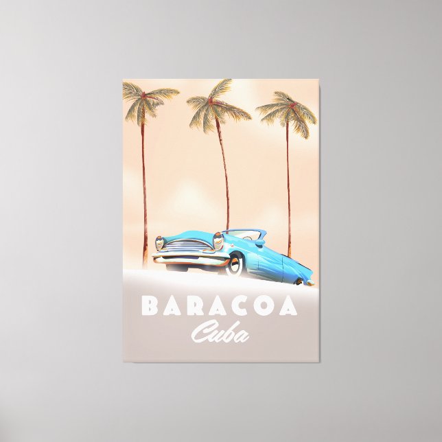 Impressão Em Tela Carro antigo de Baracoa Cuba (Frente)